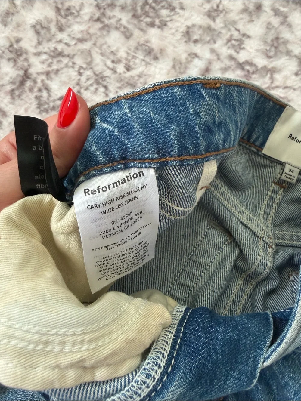 Reformation Cary High Rise Slouchy Wide Leg Jeans Women’s Size 24 Med Wash - Picture 4 of 6